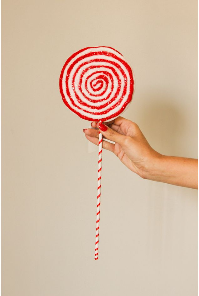 Pick Decorativo De Pirulito Natalino Em Tecido Natal -2-